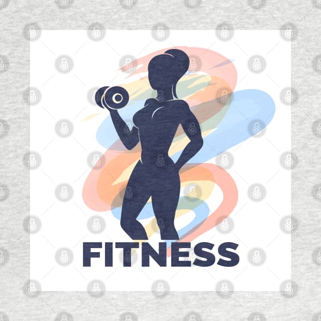 Fitness Logo presenting Woman with Dumbbell by devaleta